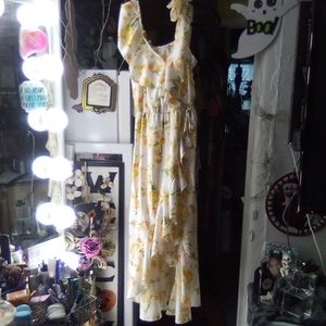 blush beautiful fun flowing off shoulder wrap dress sz med.